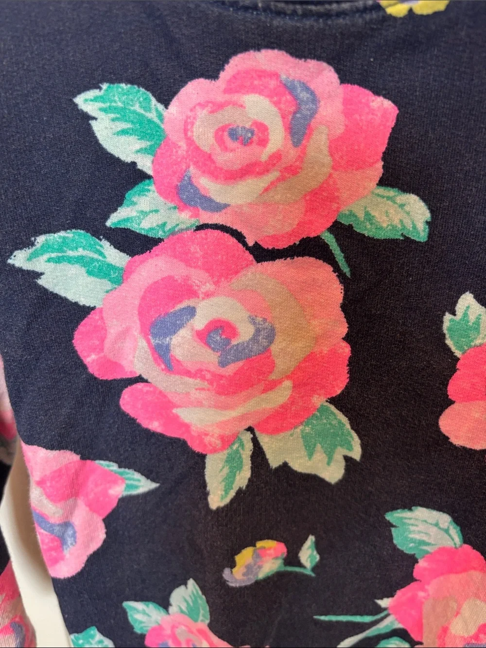 Carter's Navy Top with Pink Floral Print